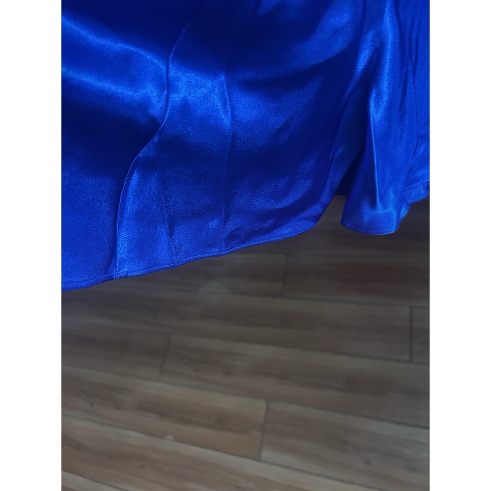 Cacique Blue  Satin Teddy Romper Lingerie SZ L Whimsigoth Fairy - Picture 5 of 11